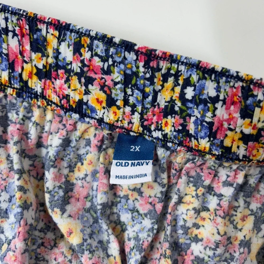 Old Navy Ditsy Floral Tiered Midi Maxi Skirt Women's 2X Pull On Boho Garden